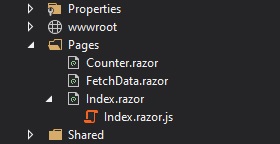 Blazor JavaScript Isolation; Side by Side .js with Component